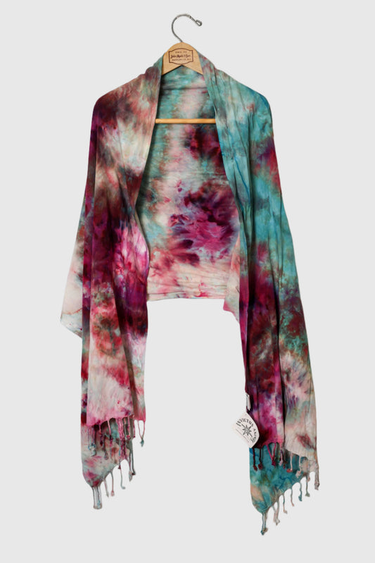 Frostberry - Fringed Rayon Scarf - 20x70
