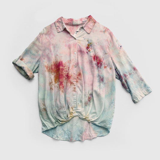 Dreaming Poppies - Roll Tab Blouse - M