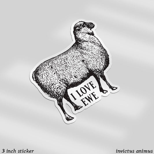 I Love Ewe - Sheep - Vinyl Sticker